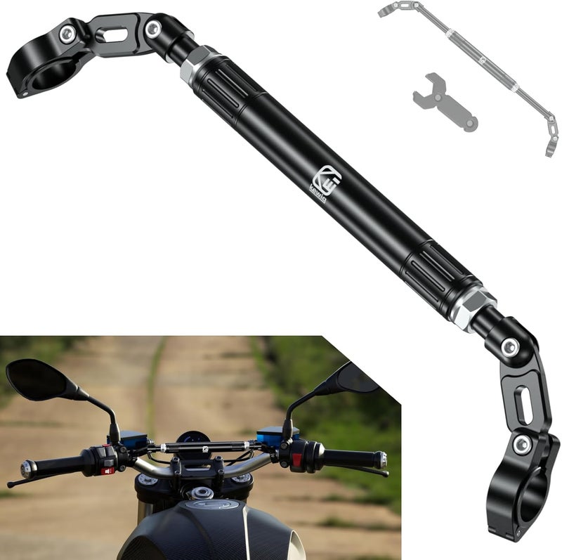 BRCOVAN Motorcycle Cross Bar, Aluminum Alloy, Length Adjustable Handlebar Extender Extension, Motorcycle Balance Bar Reinforce Lever Fit for Handlebars 22mm in Diameter - Image 1